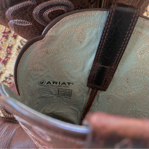 Ariat Boots Legend Oiled Square Toe Brown Western Cowgirl - Picture 4 of 12